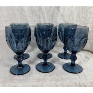 Vintage Libbey Duratuff Gibraltar Dusky Blue Goblet